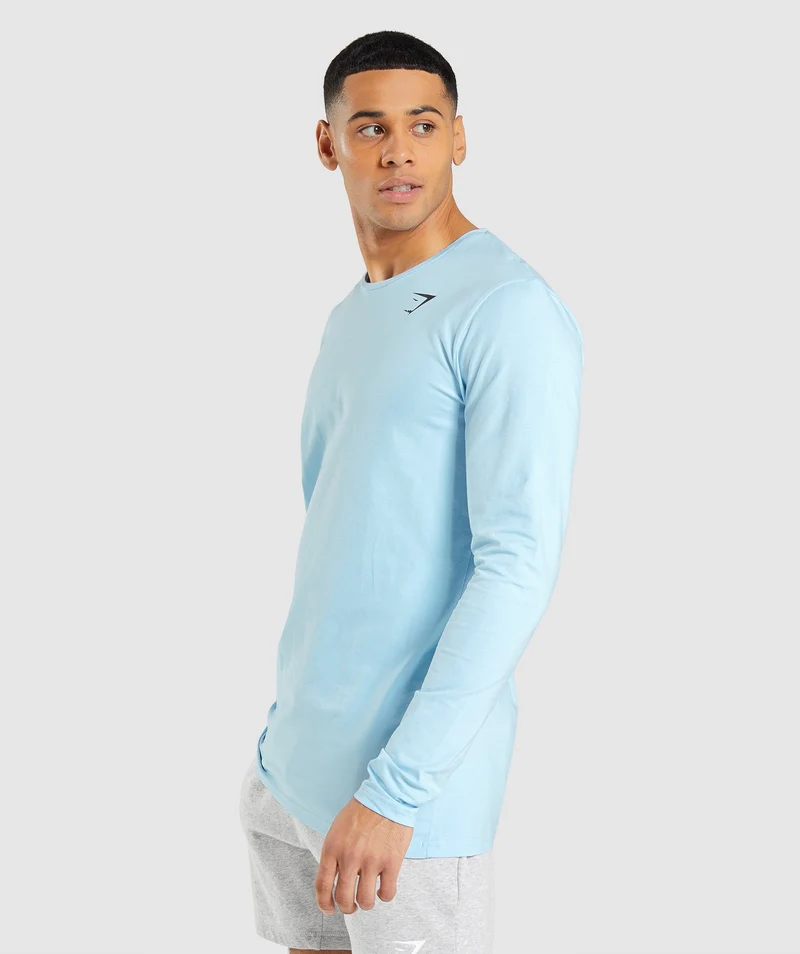 Gymshark Essential Long Sleeve Slim T-Shirt - Blue