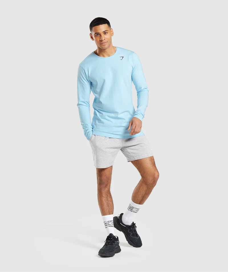 Gymshark Essential Long Sleeve Slim T-Shirt - Blue