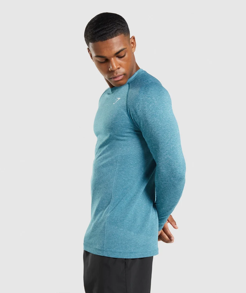 Gymshark Vital Long Sleeve T-Shirt - Tahoe Teal/ Marl
