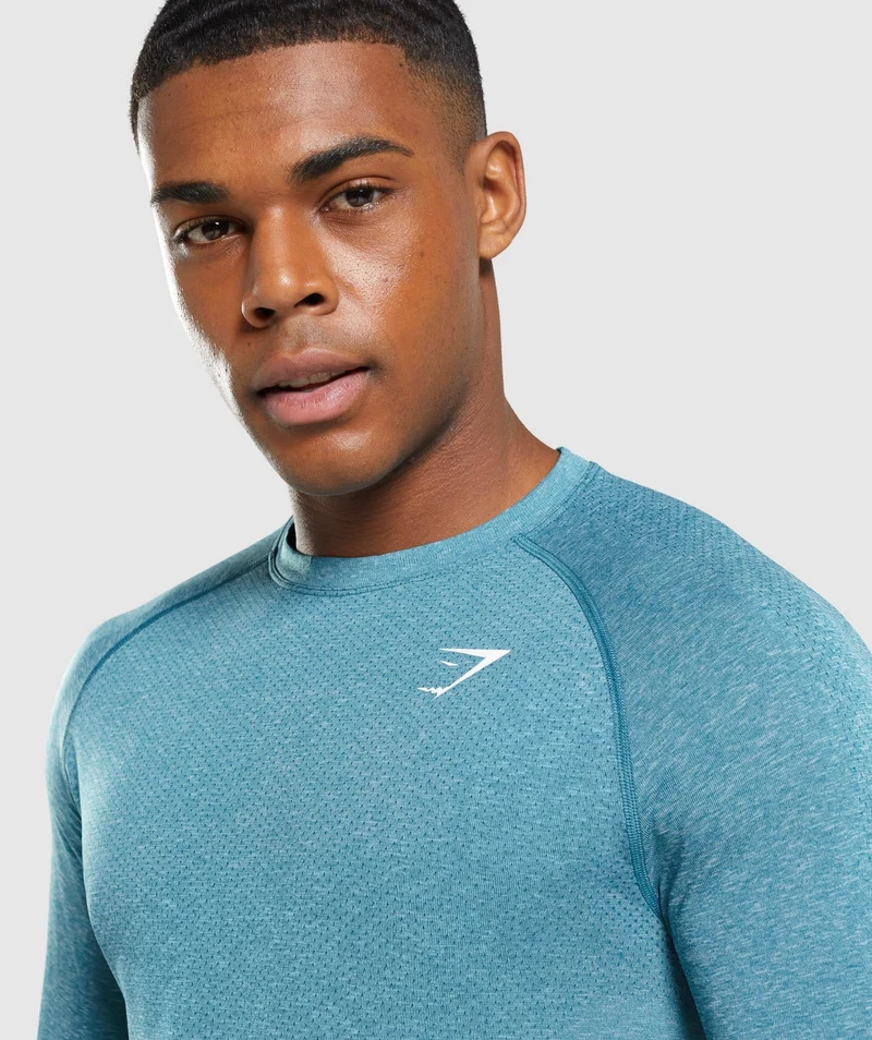 Gymshark Vital Long Sleeve T-Shirt - Tahoe Teal/ Marl