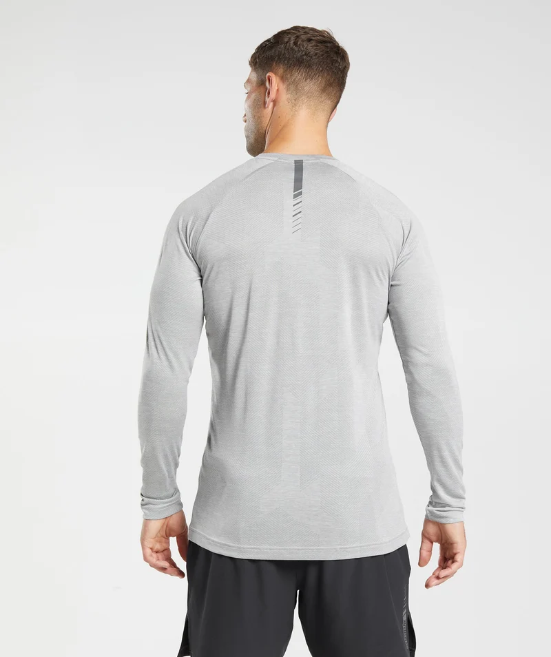 Gymshark Apex Long Sleeve T-Shirt - Light Grey/Smokey Grey