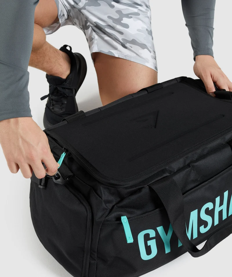 Gymshark Lifting Club Gym Bag - Black/Turquoise