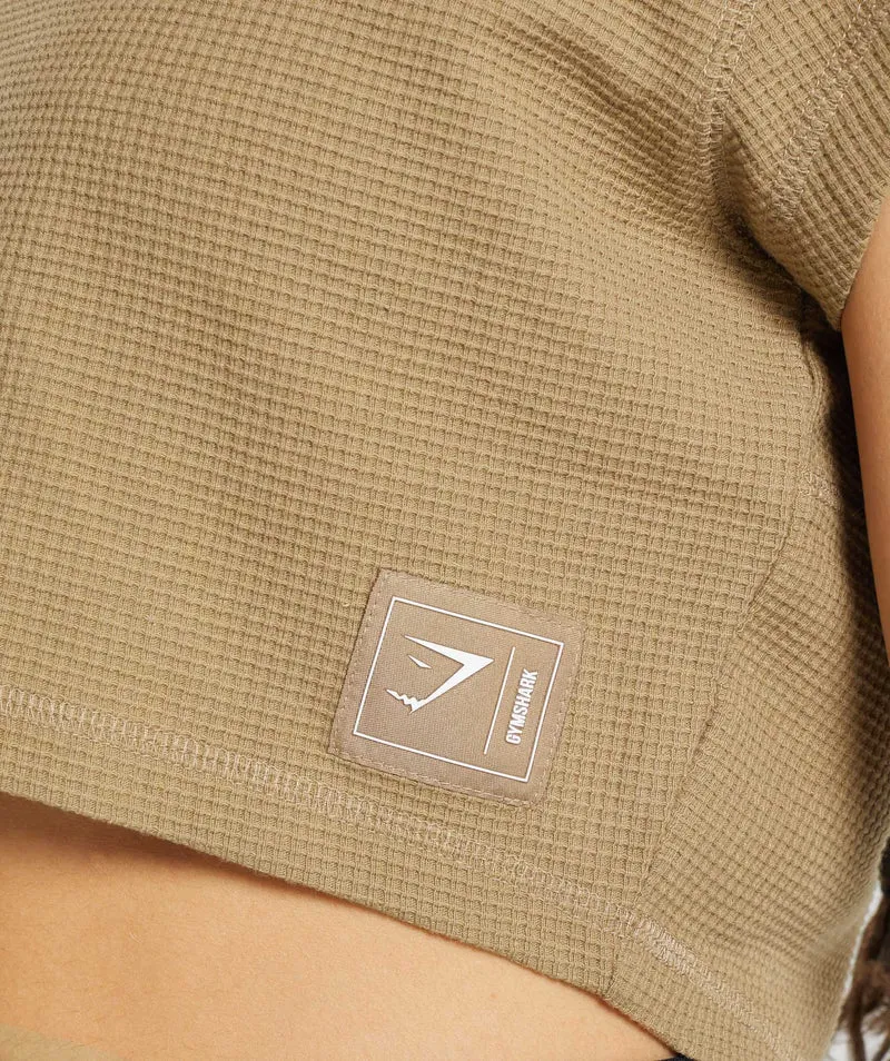 Gymshark Pause Crop Top - Light Brown