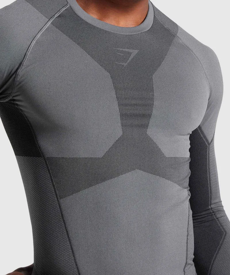 Gymshark Free Force Seamless Long Sleeve T-Shirt - Grey