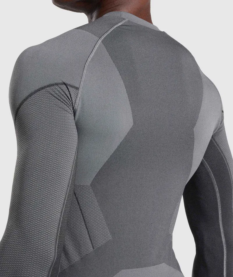 Gymshark Free Force Seamless Long Sleeve T-Shirt - Grey