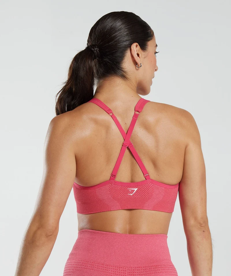 Gymshark Vital V Neck Sports Bra - Bright Fuchsia Marl