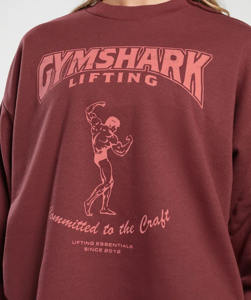 Gymshark Ironworks Oversized Sweatshirt - Red