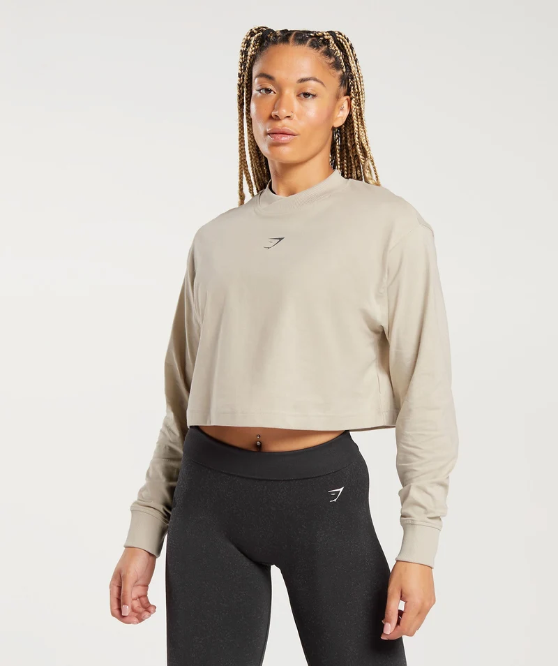 Gymshark Committed To The Craft Long Sleeve Top - Brown