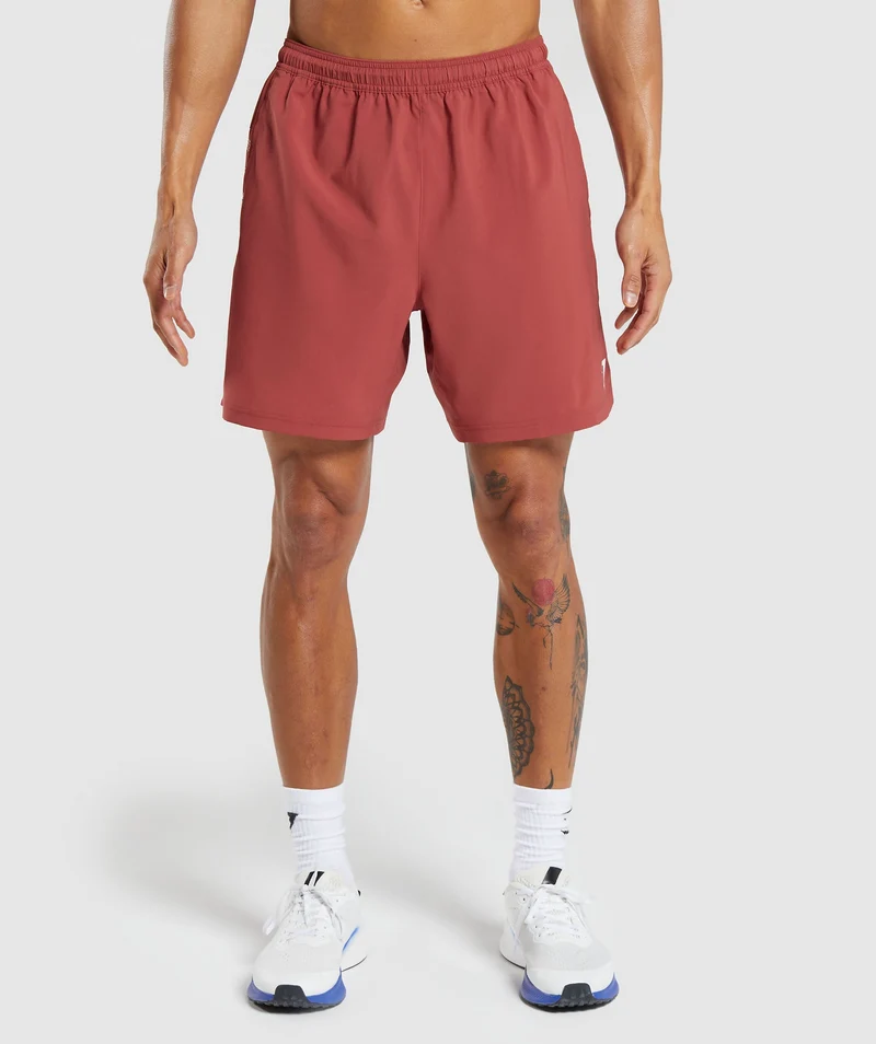 Gymshark Strike Shorts - Rust Red