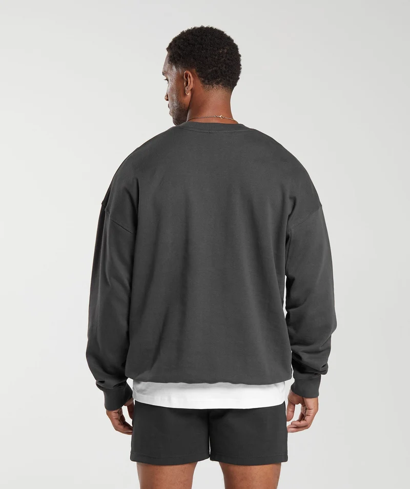 Gymshark Rest Day Essentials Crew - Onyx Grey