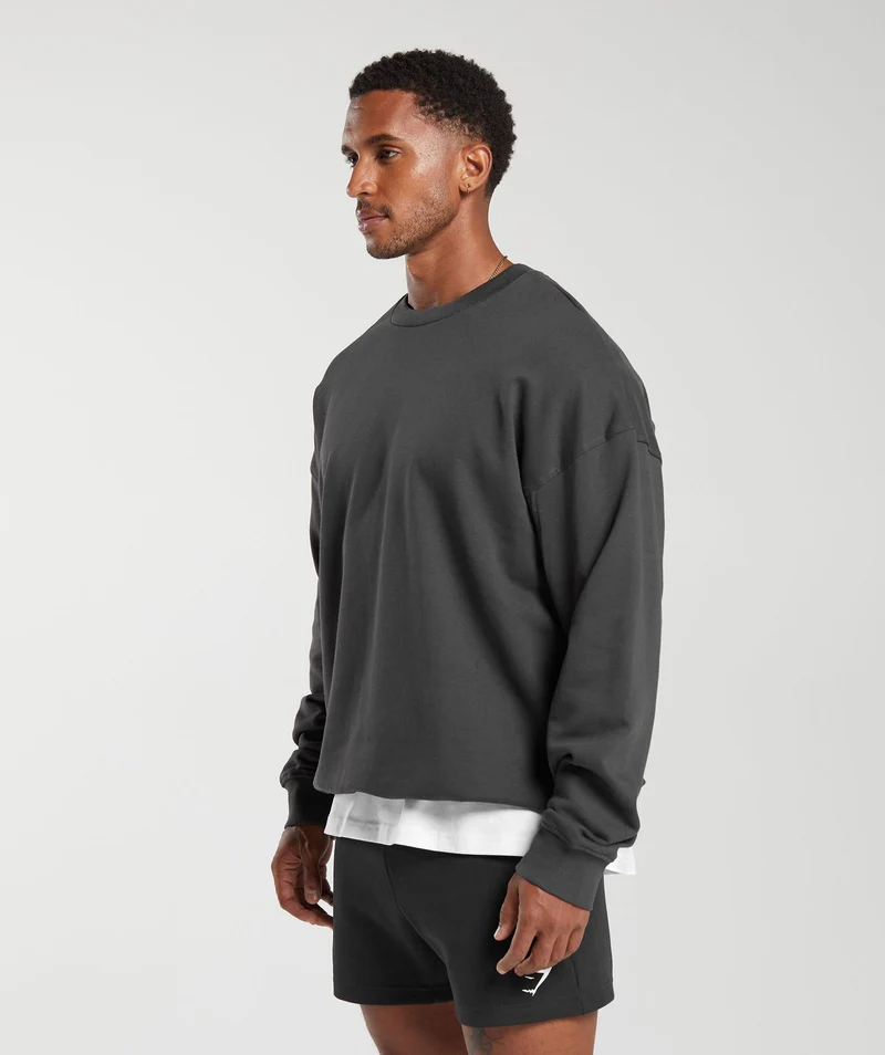 Gymshark Rest Day Essentials Crew - Onyx Grey
