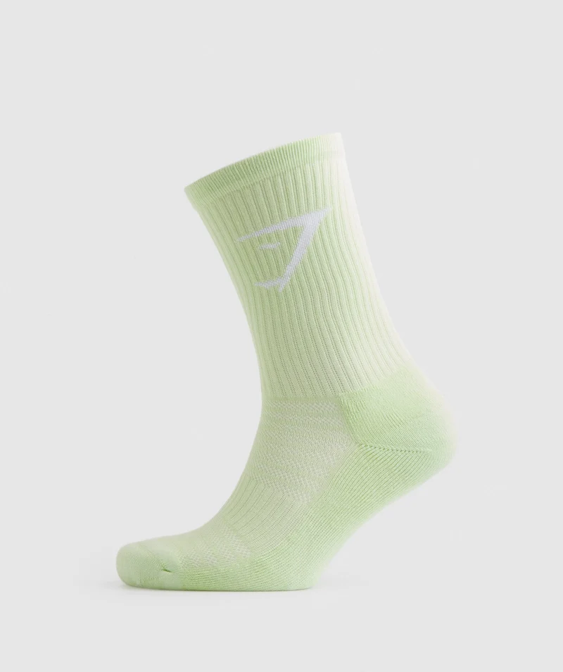 Gymshark Crew Socks 3pk - Faded Lilac/Lavender Blue/Cucumber Green
