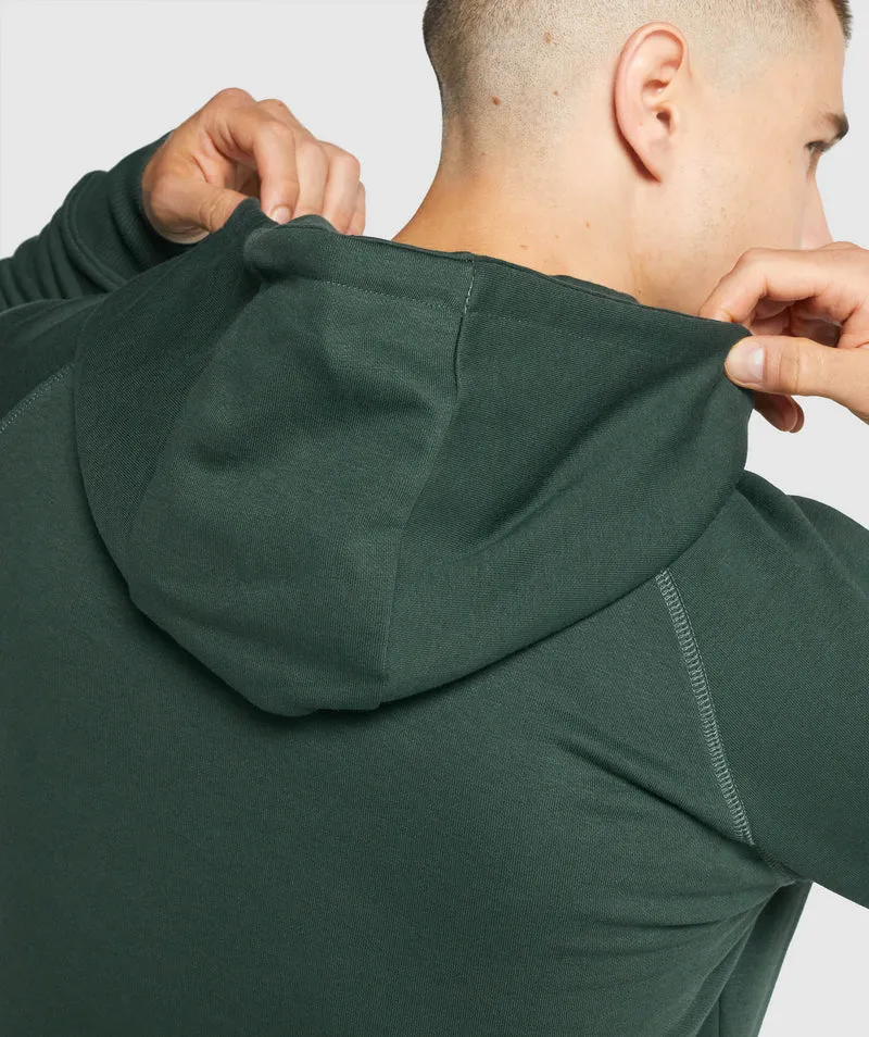 Gymshark Crest Zip Up Hoodie - Dark Green