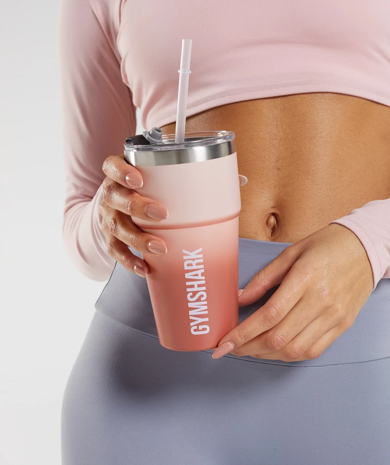 Gymshark Insulated Straw Cup - Misty Pink/Terracotta Pink