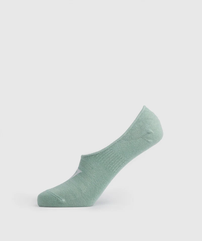 Gymshark No Show Socks 3pk - Grey/Green/Green