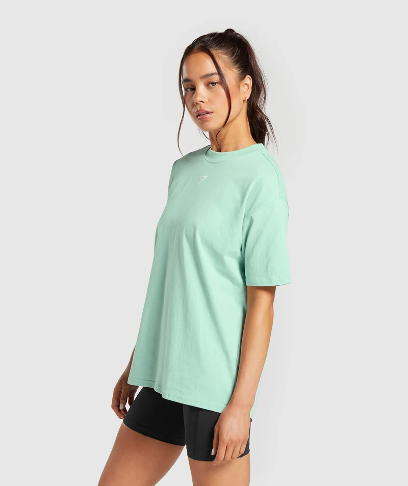 Gymshark Fraction Oversized T-Shirt - Lido Green