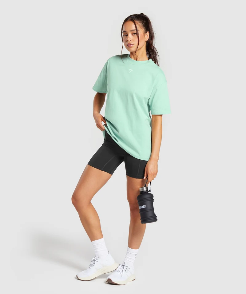 Gymshark Fraction Oversized T-Shirt - Lido Green