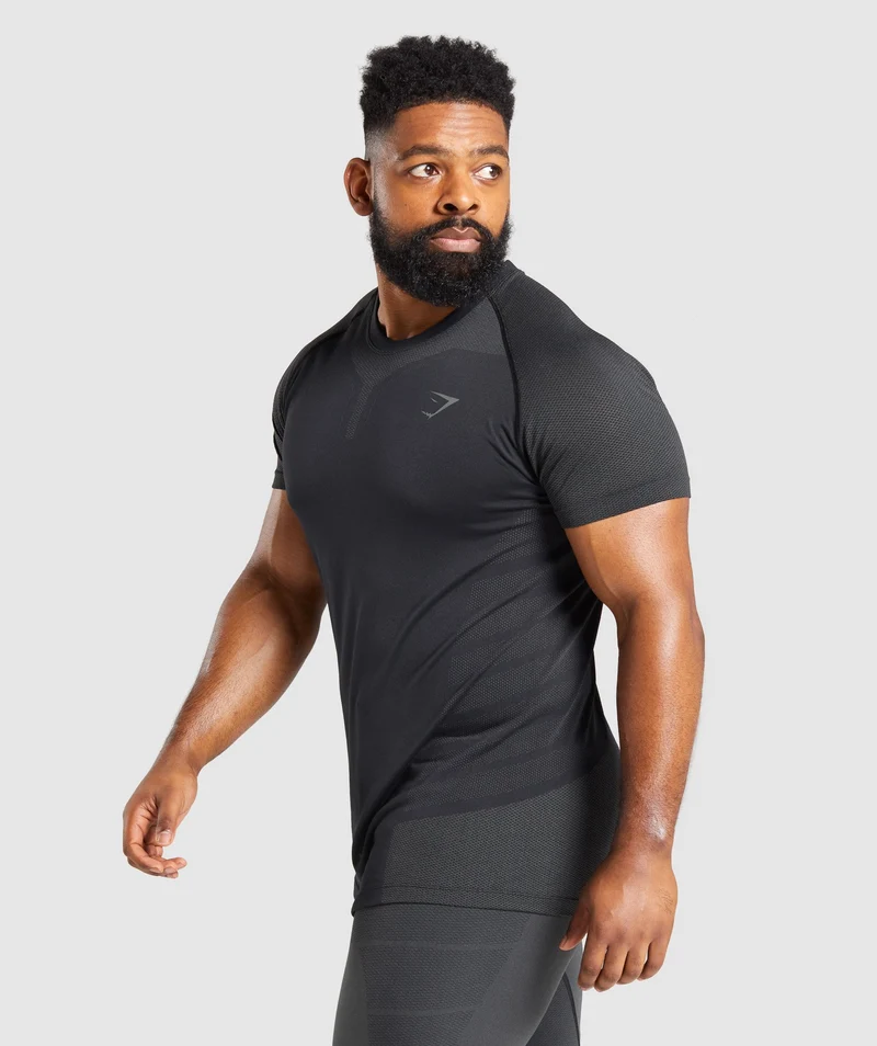 Gymshark 315 T-Shirt - Black/Charcoal