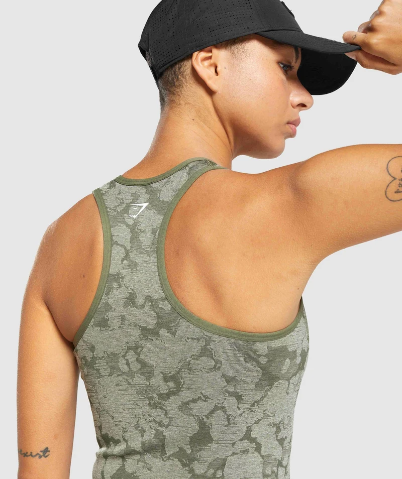 Gymshark Adapt Camo Seamless Tank - Green