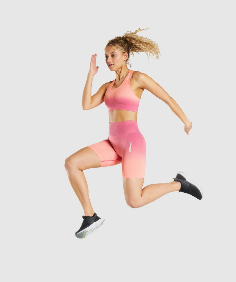 Gymshark Adapt Ombre Seamless Shorts - Orange Marl/Pink
