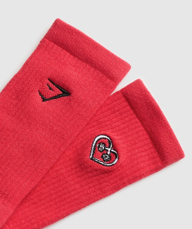 Gymshark GFX Crew Single Socks - Jamz Red