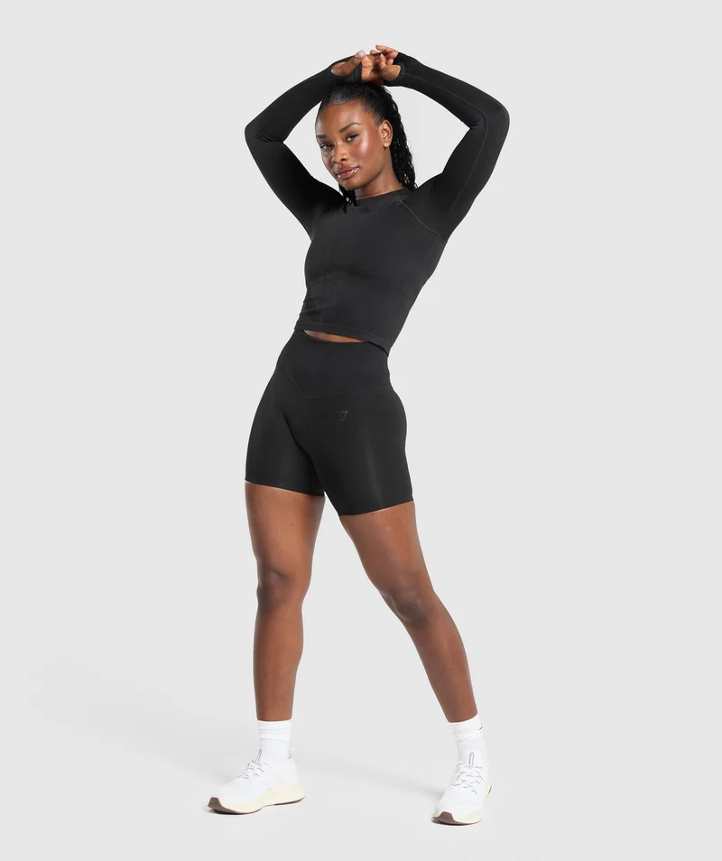 Gymshark Activate Long Sleeve Top - Black