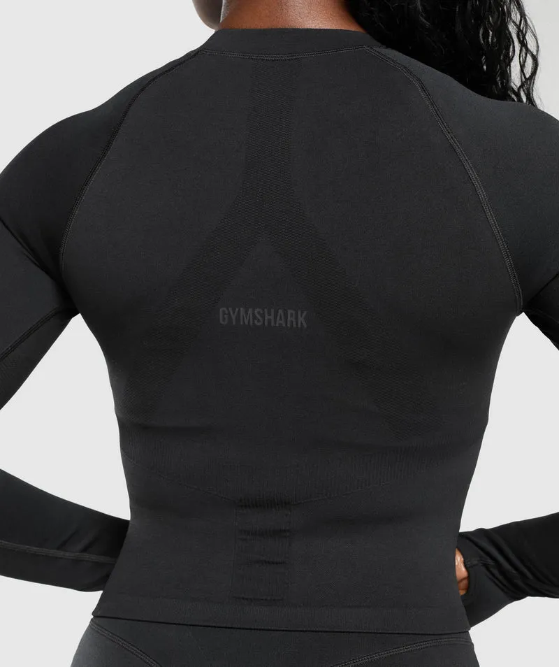 Gymshark Activate Long Sleeve Top - Black