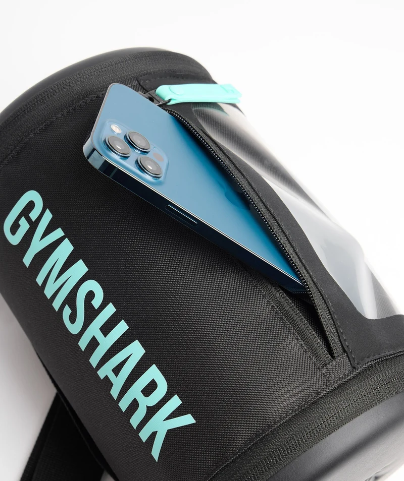 Gymshark Barrel Bag - Black/Bright Turquoise
