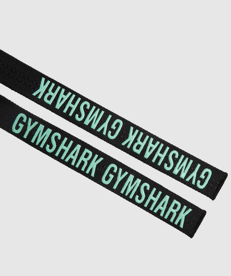 Gymshark Silicone Lifting Straps - Black/Bright Turquoise