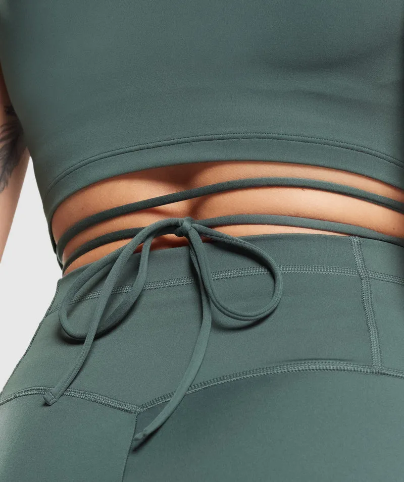 Gymshark Everyday Mock Neck Ribbon T-Shirt - Slate Teal