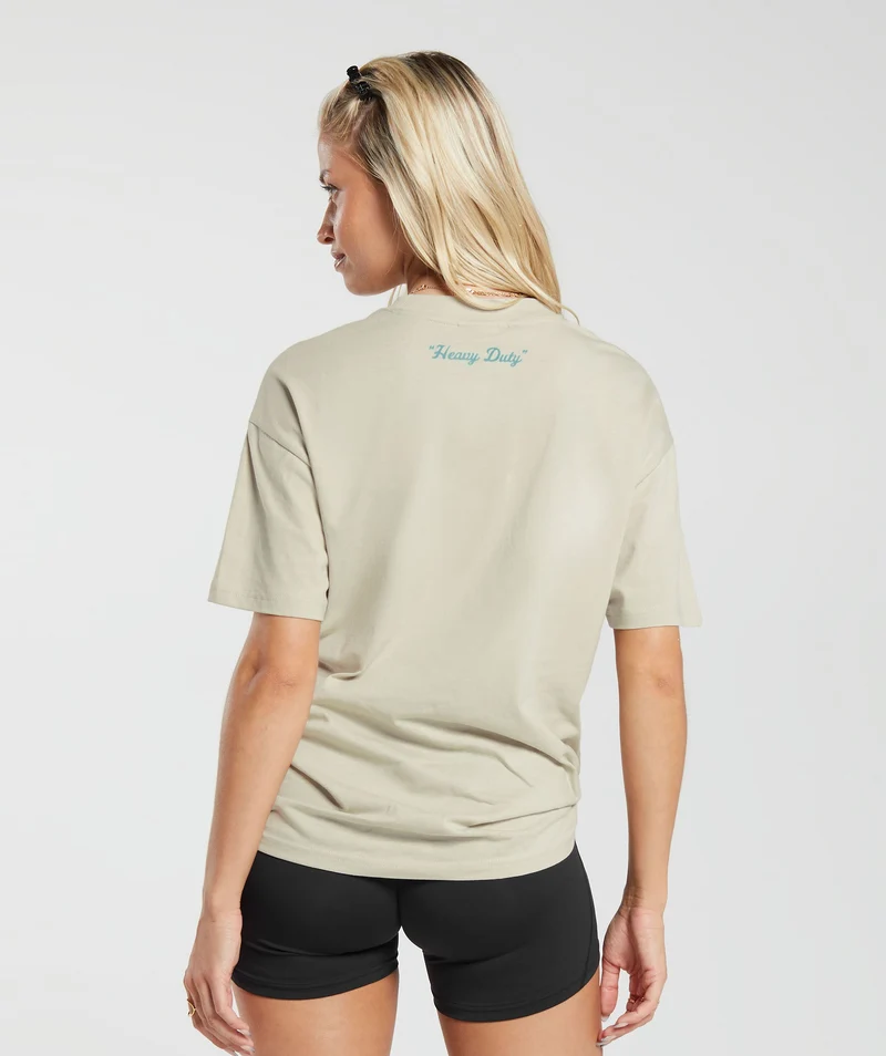Gymshark Heavy Duty Oversized T-Shirt - Pebble Grey