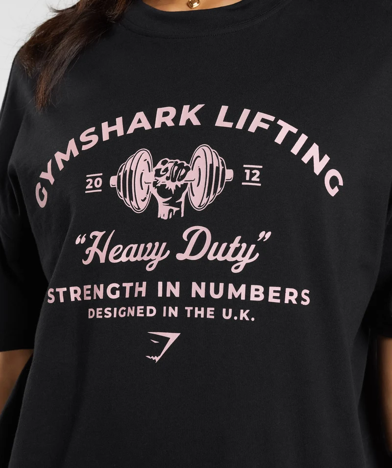Gymshark Heavy Duty Oversized T-Shirt - Black
