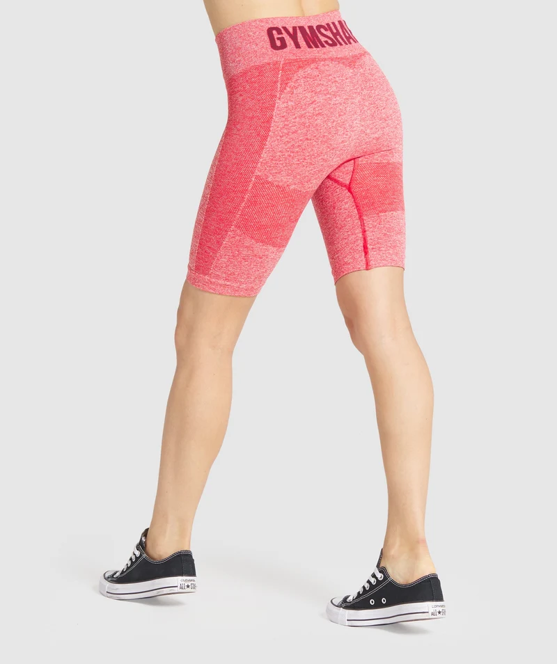 Gymshark Flex Cycling Shorts - Red Marl/Claret