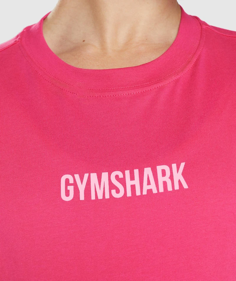 Gymshark Leg Day Oversized T-Shirt - Hibiscus Pink