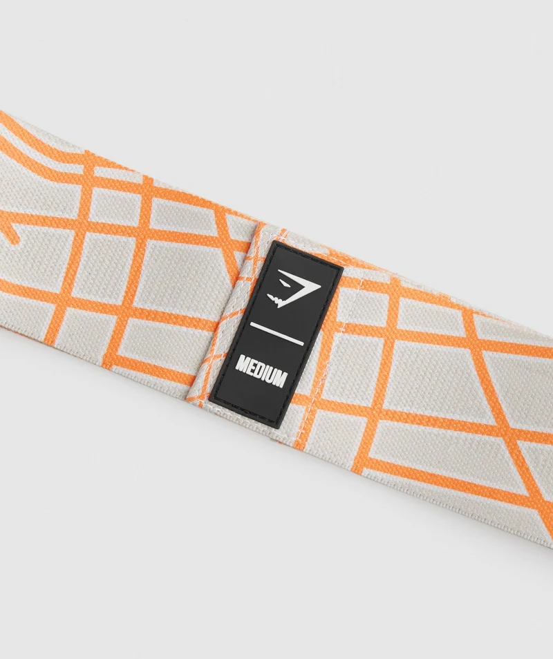 Gymshark Medium Glute Band - Pebble Grey/Tokyo Orange/Coconut White