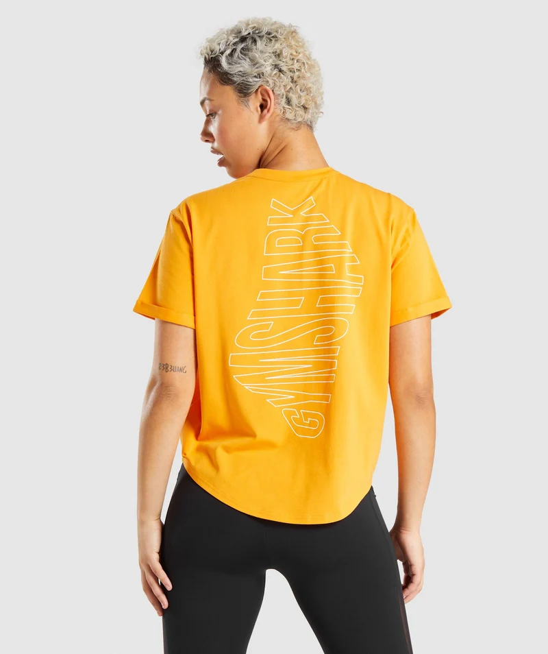 Gymshark Distort Graphic T-Shirt - Orange