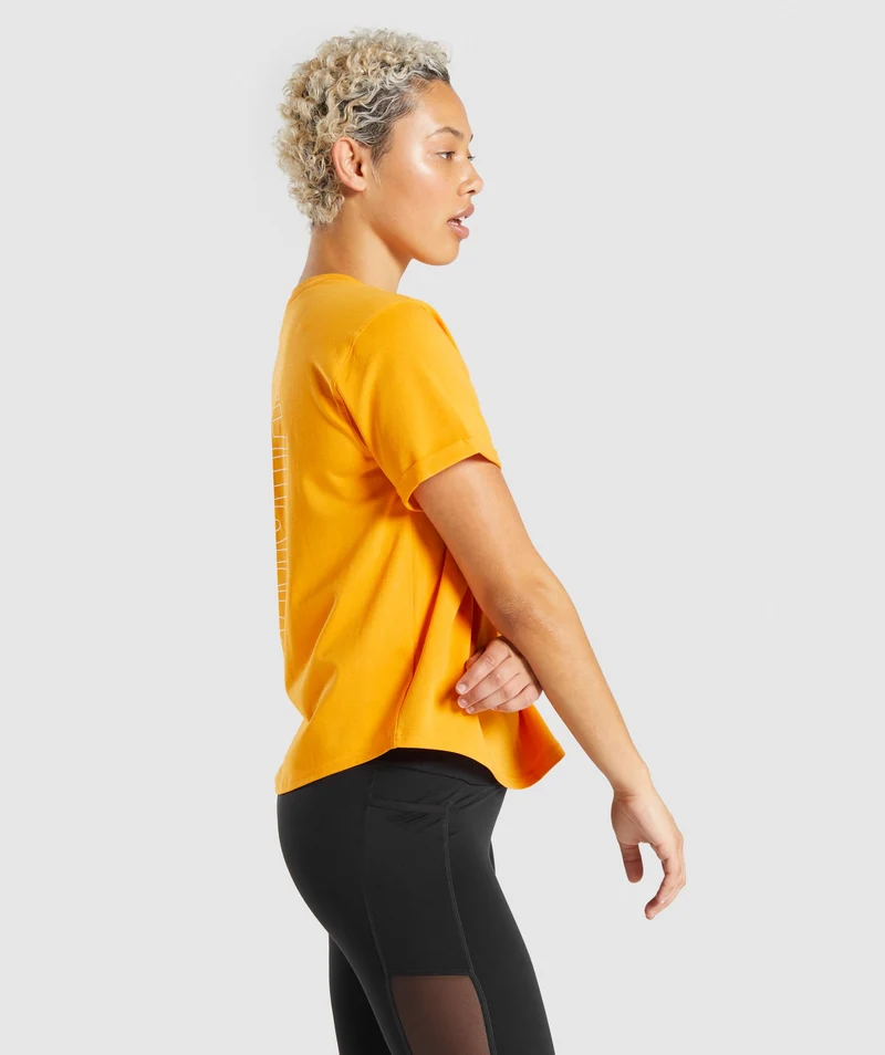 Gymshark Distort Graphic T-Shirt - Orange
