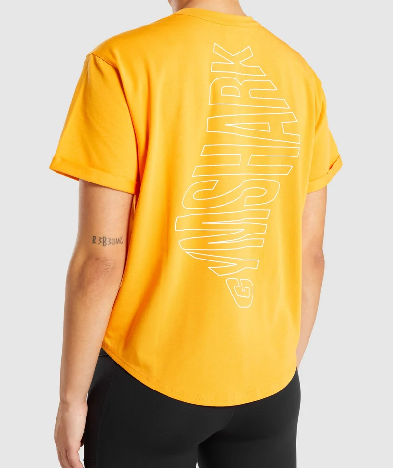 Gymshark Distort Graphic T-Shirt - Orange