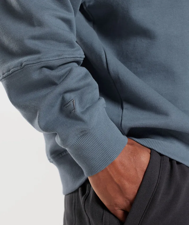 Gymshark Rest Day Essentials Sweat Polo - Evening Blue