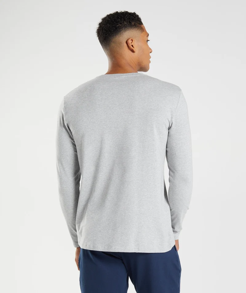 Gymshark Block Long Sleeve T-Shirt - Light Grey Marl