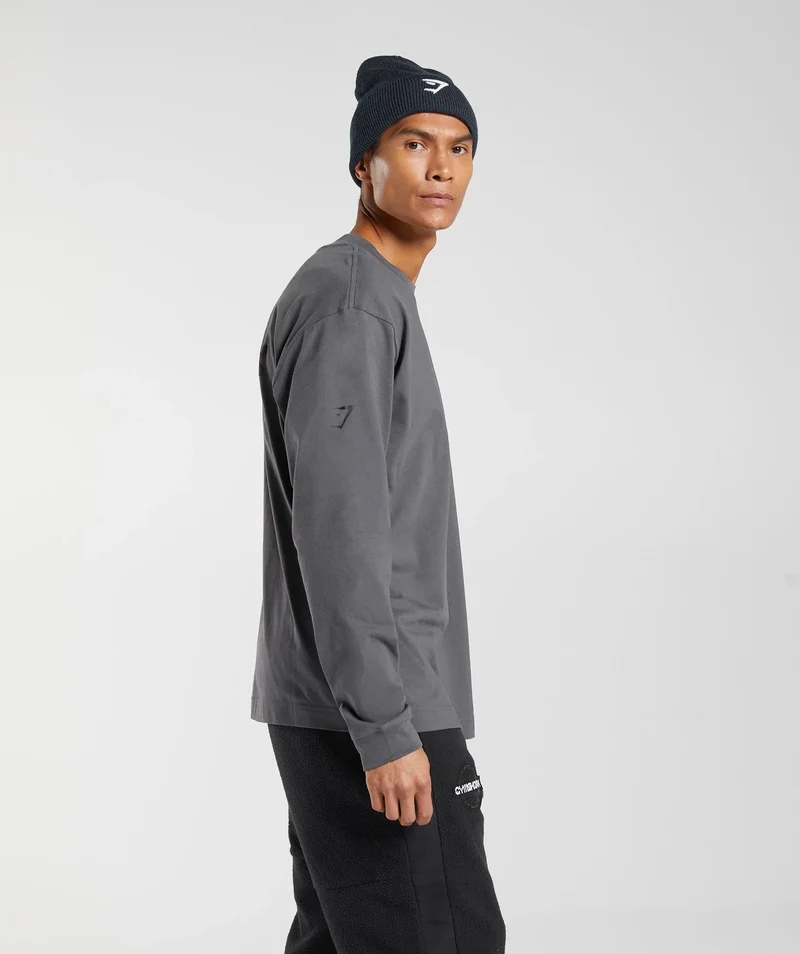 Gymshark Vibes Long Sleeve T-Shirt - Silhouette Grey