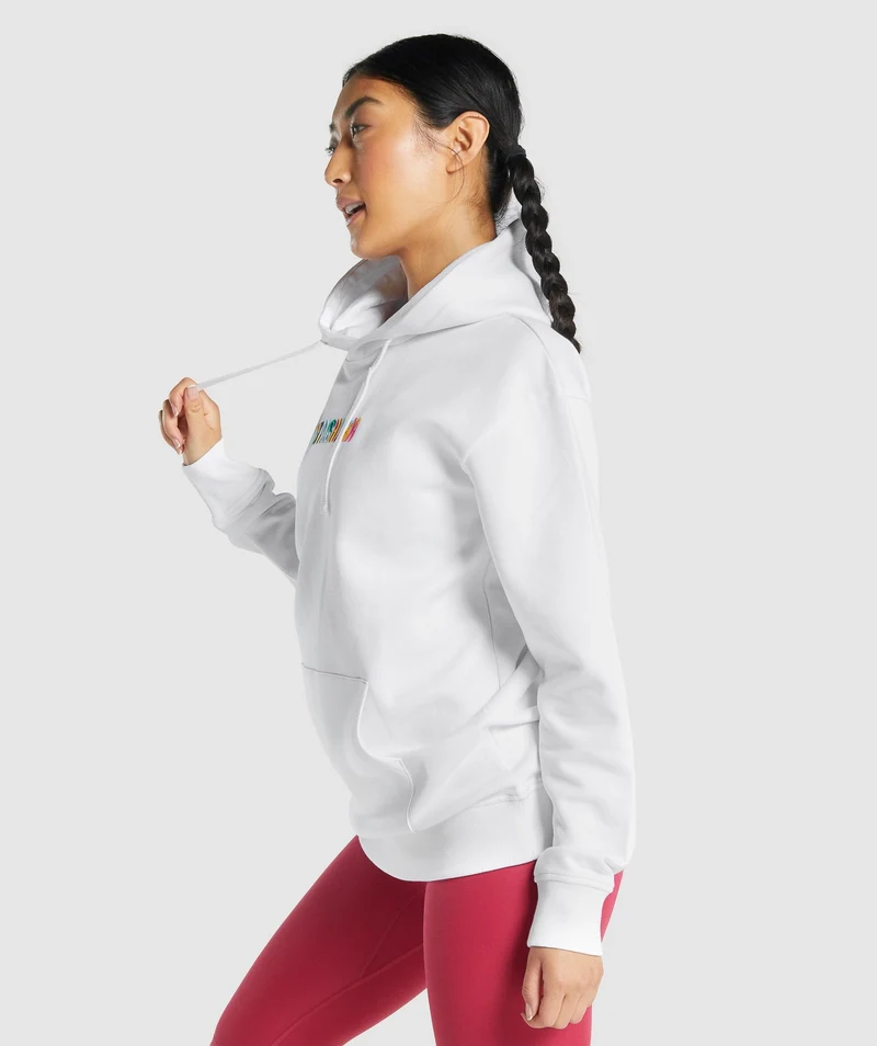 Gymshark Sundae Graphic Oversized Hoodie - White