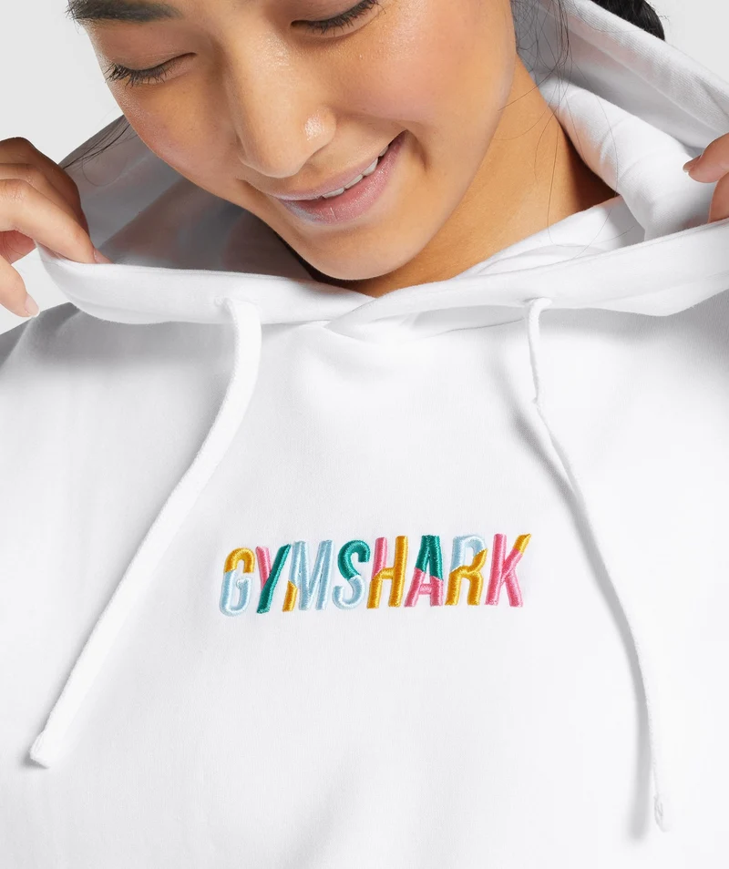 Gymshark Sundae Graphic Oversized Hoodie - White