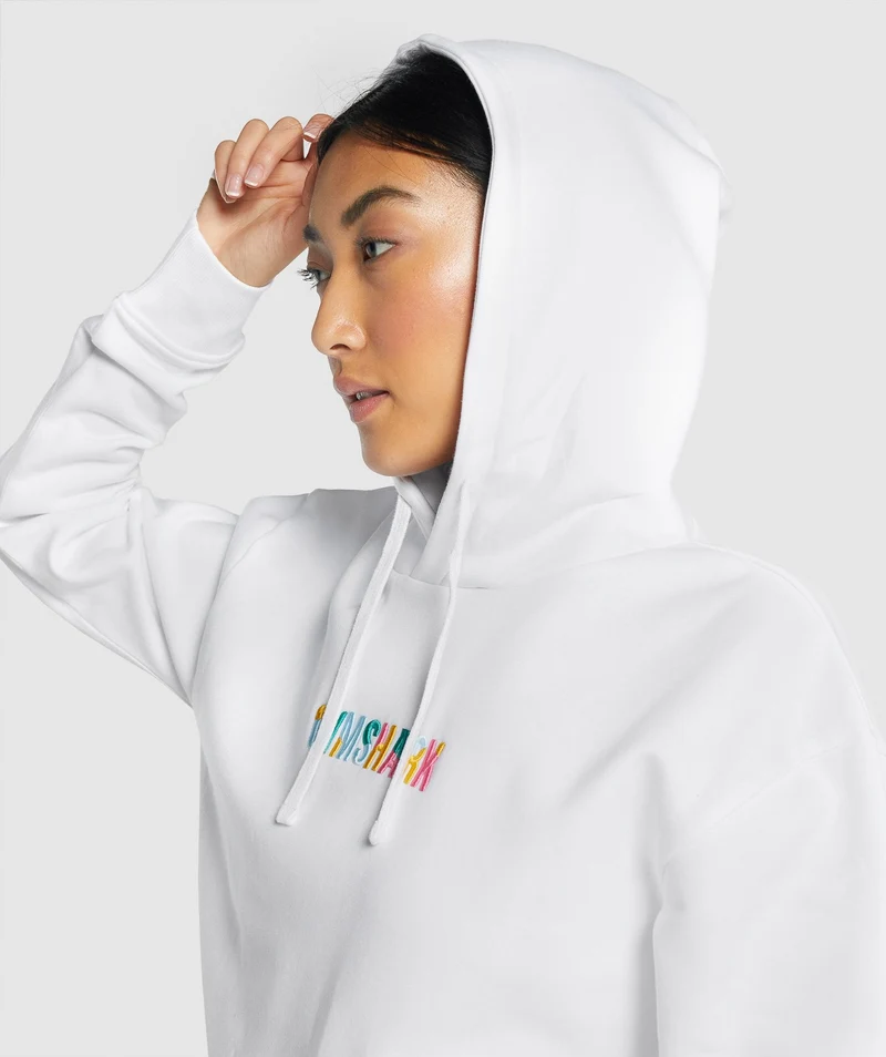 Gymshark Sundae Graphic Oversized Hoodie - White