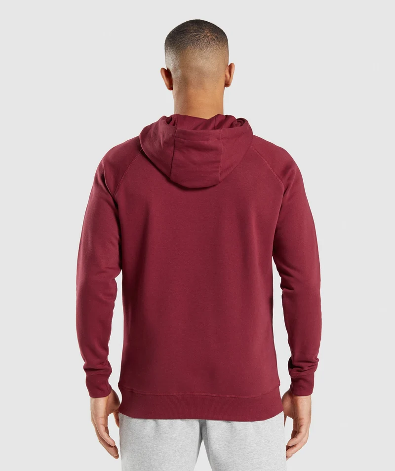 Gymshark Crest Hoodie - Burgundy Red