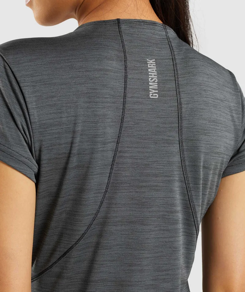 Gymshark Speed T-Shirt - Black/Charcoal Marl