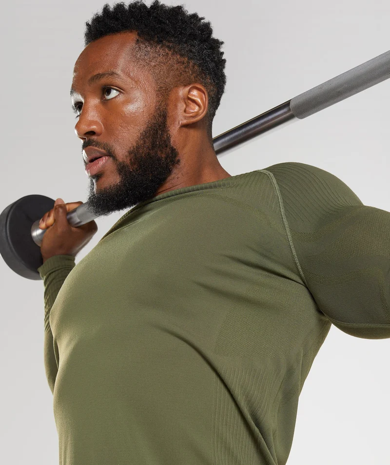 Gymshark 315 Long Sleeve T-Shirt - Core Olive/Marsh Green