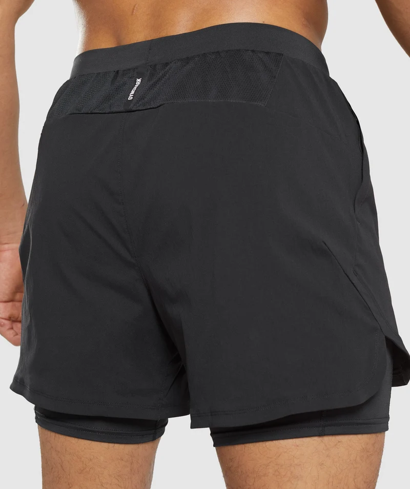 Gymshark Speed Evolve 5" 2 In 1 Shorts - Black