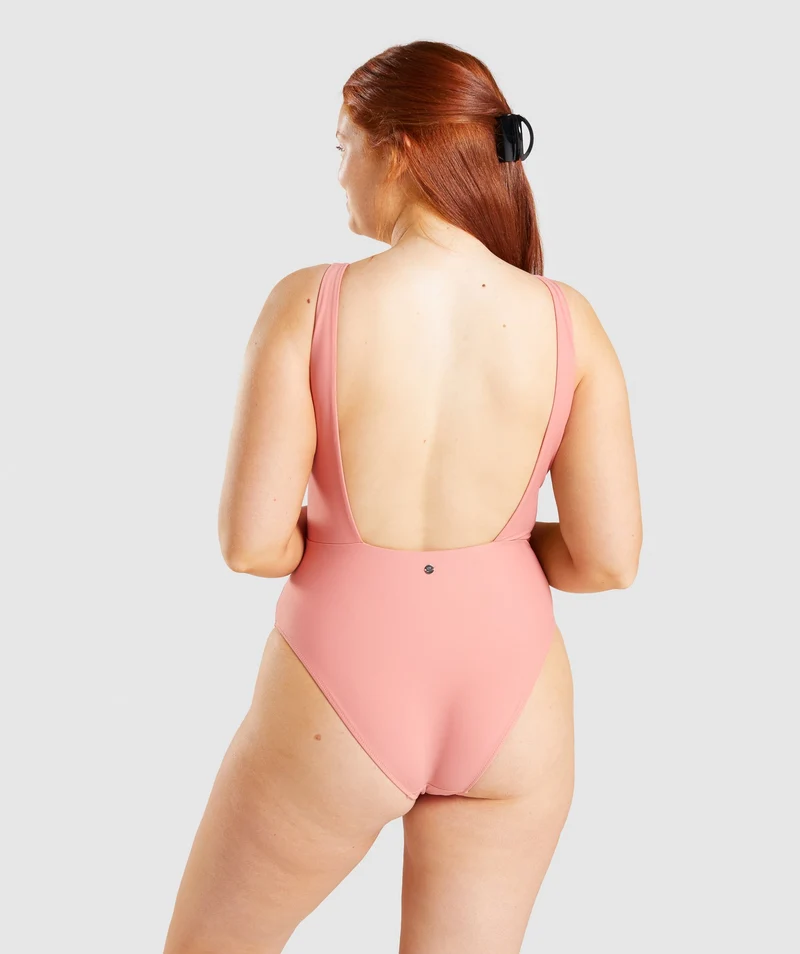 Gymshark Open Back Swimsuit - Light Pink