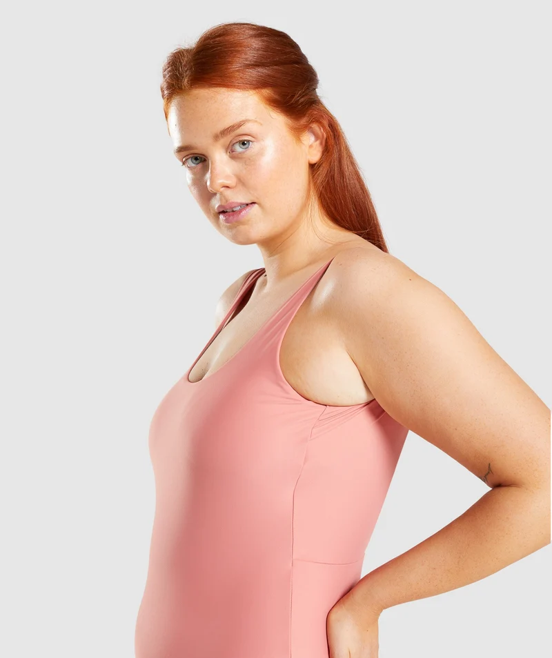 Gymshark Open Back Swimsuit - Light Pink